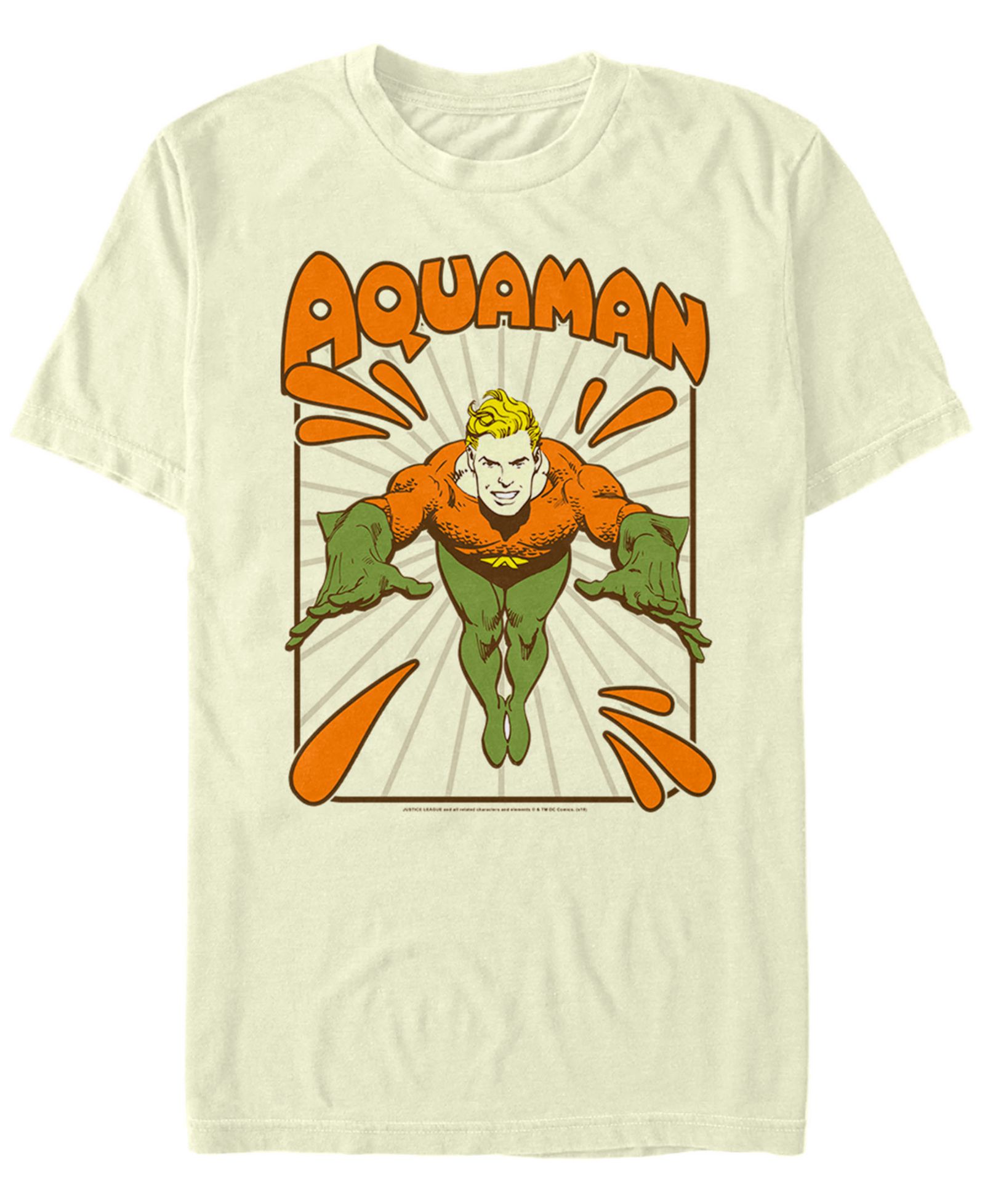 Fifth Sun DC Men's Retro Aquaman Portrait Short Sleeve T-Shirt