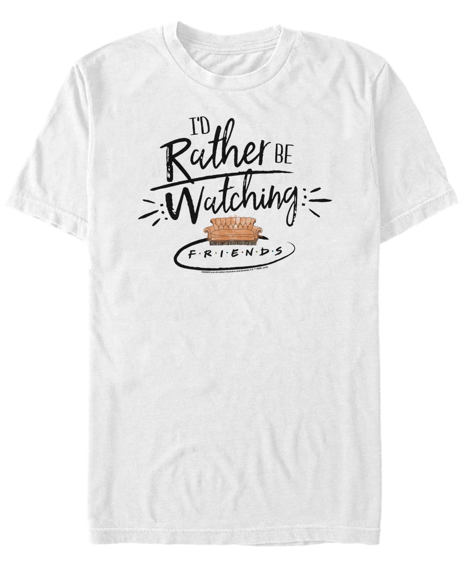 Fifth Sun Friends Men's I'D Rather Be Watching Friends Text Short Sleeve T-Shirt