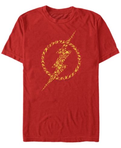 Fifth Sun DC Men's The Flash Icon Filled Lightning Bolt Logo Short Sleeve T-Shirt