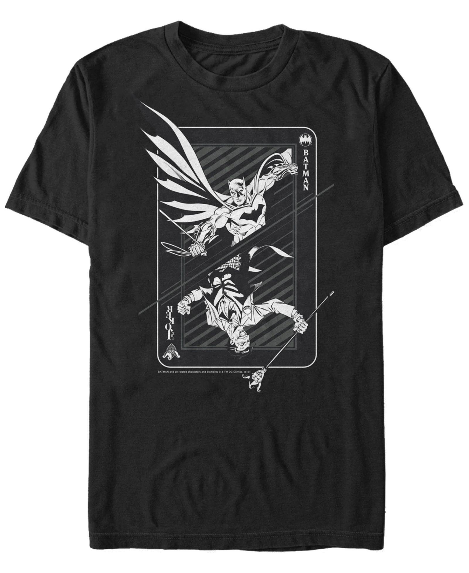 Fifth Sun DC Men's Batman and Joker Playing Card Short Sleeve T-Shirt