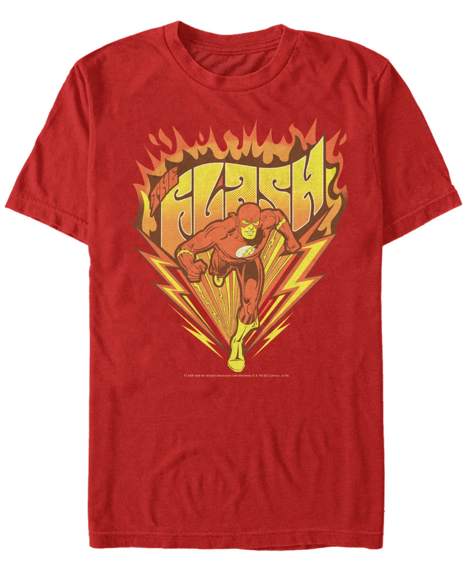Fifth Sun DC Мужская футболка с ретро логотипом The Flash и коротким рукавом