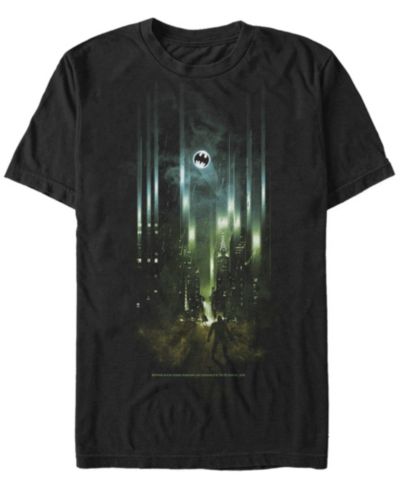 Fifth Sun DC Men's Batman City Bat Logo Spotlight Short Sleeve T-Shirt