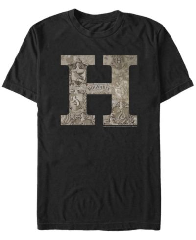 Fifth Sun Men's Vintage-Like Hogwarts Short Sleeve Crew T-shirt