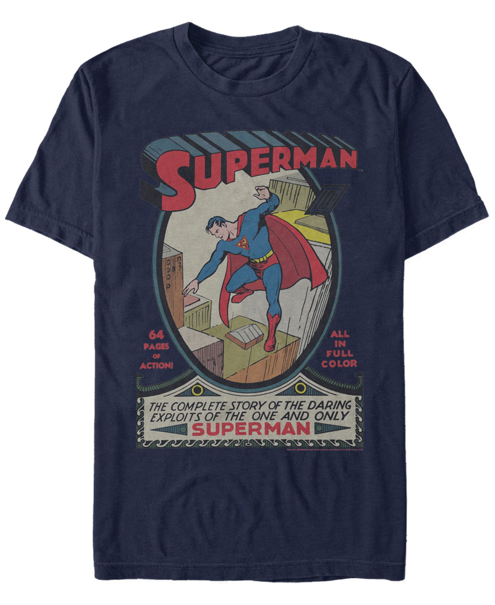 Fifth Sun DC Men's Superman The Complete Story Comic Cover Short Sleeve T-Shirt