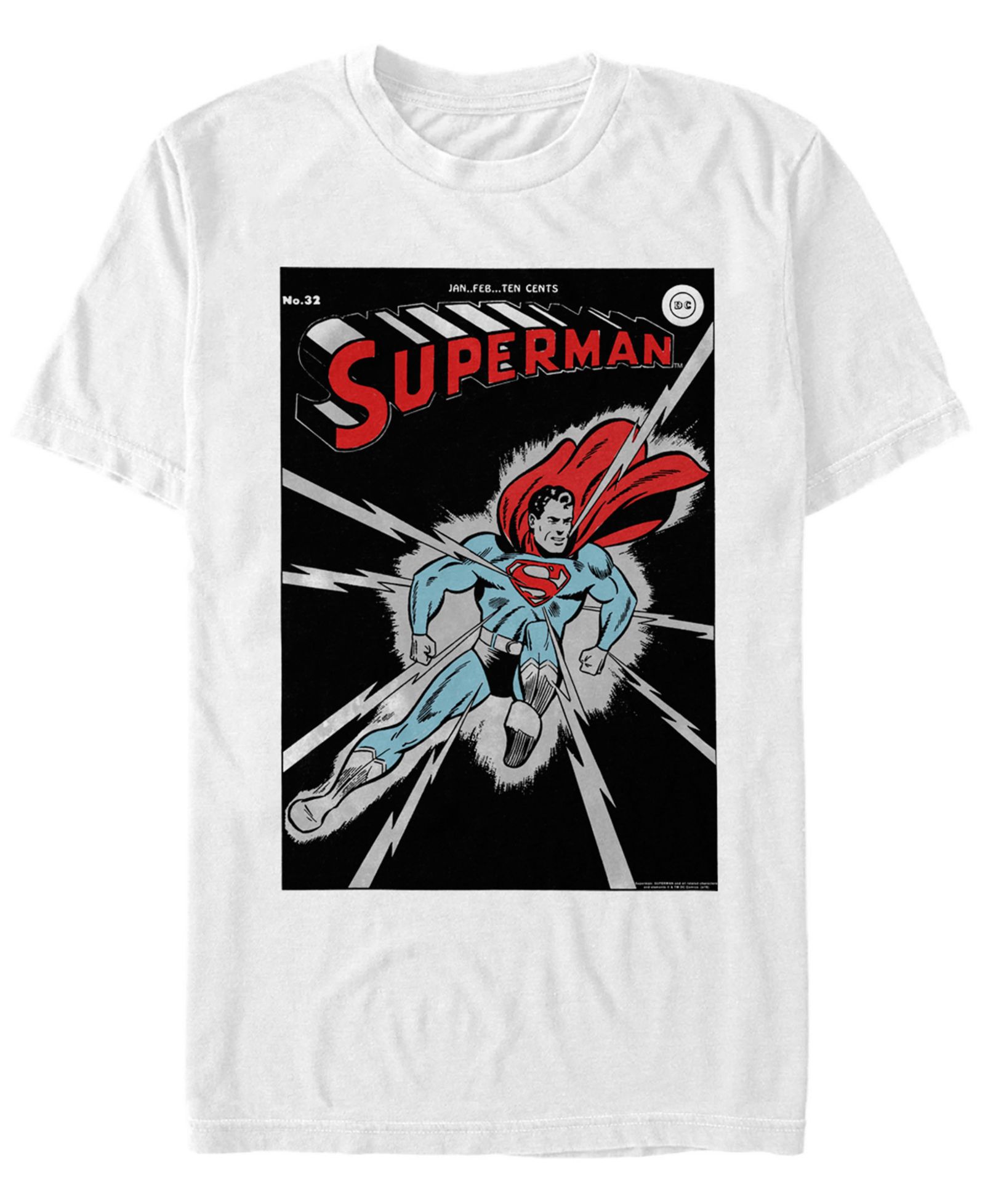 Мужская футболка Fifth Sun DC Superman Lightning Comic Cover Short Sleeve T-Shirt