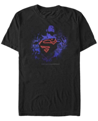 Fifth Sun Мужская футболка Superman, черная, с неоновым логотипом