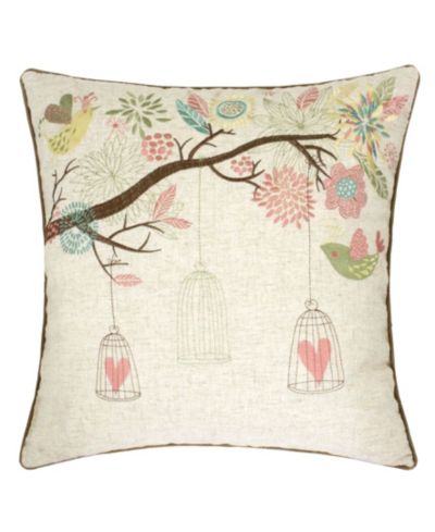 Декоративная льняная подушка Homey Cozy Lilly с вышивкой, 20" x 20"