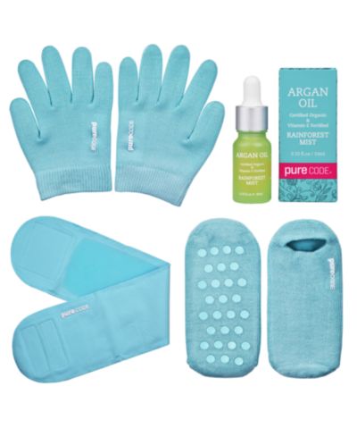 PURECODE Moisturizing Gel Collection With Argan Oil Rainforest Mist, Gloves S-M, Socks 6-9