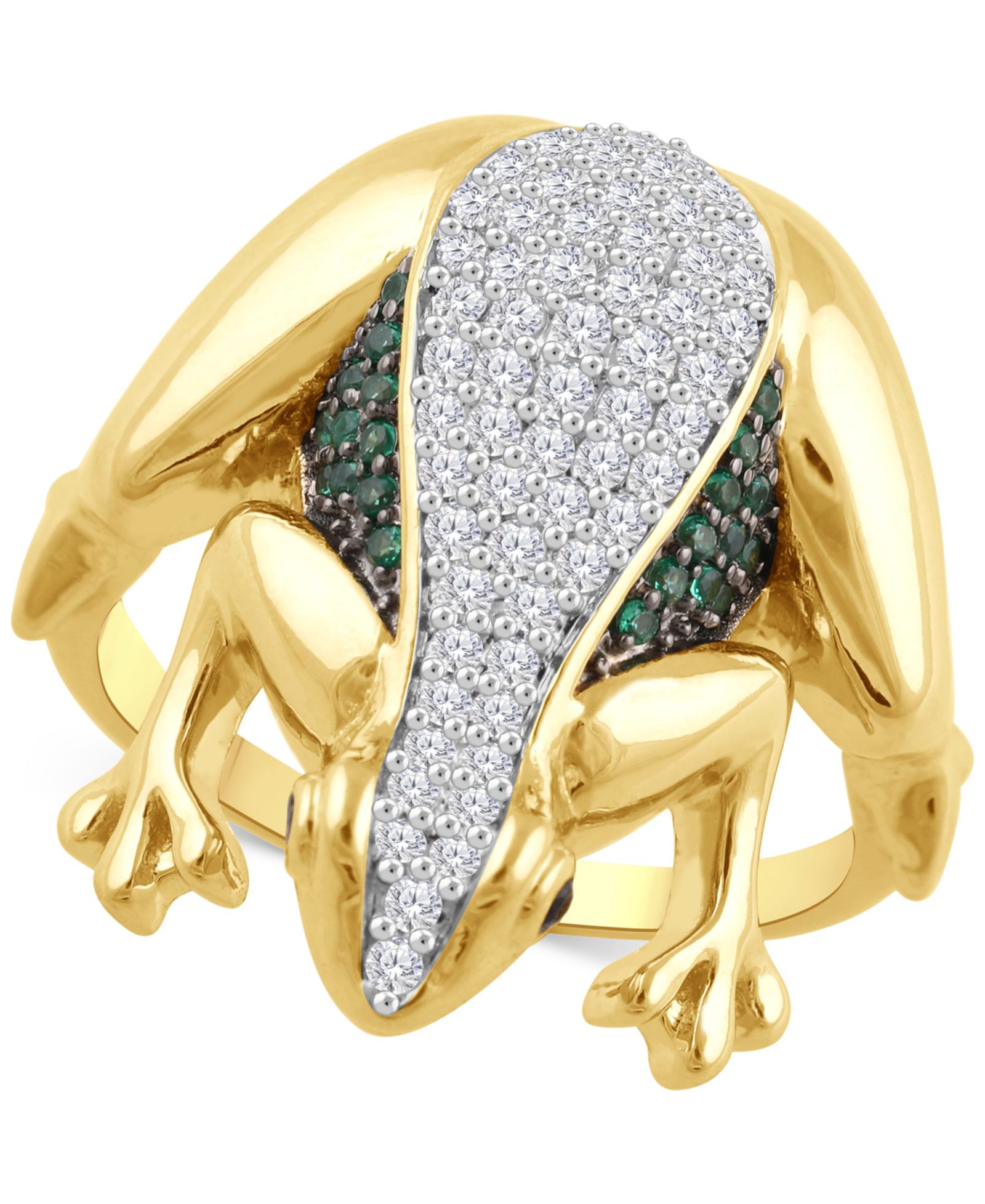Macy's кольцо с бриллиантом в форме сердца (1/2 ct. t.w.) в золоте поверх стерлингового серебра