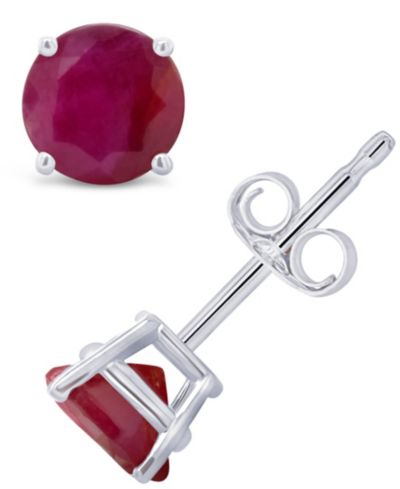 Серьги-гвоздики Ruby (1-1/5 ct. t.w.), 14K White Gold