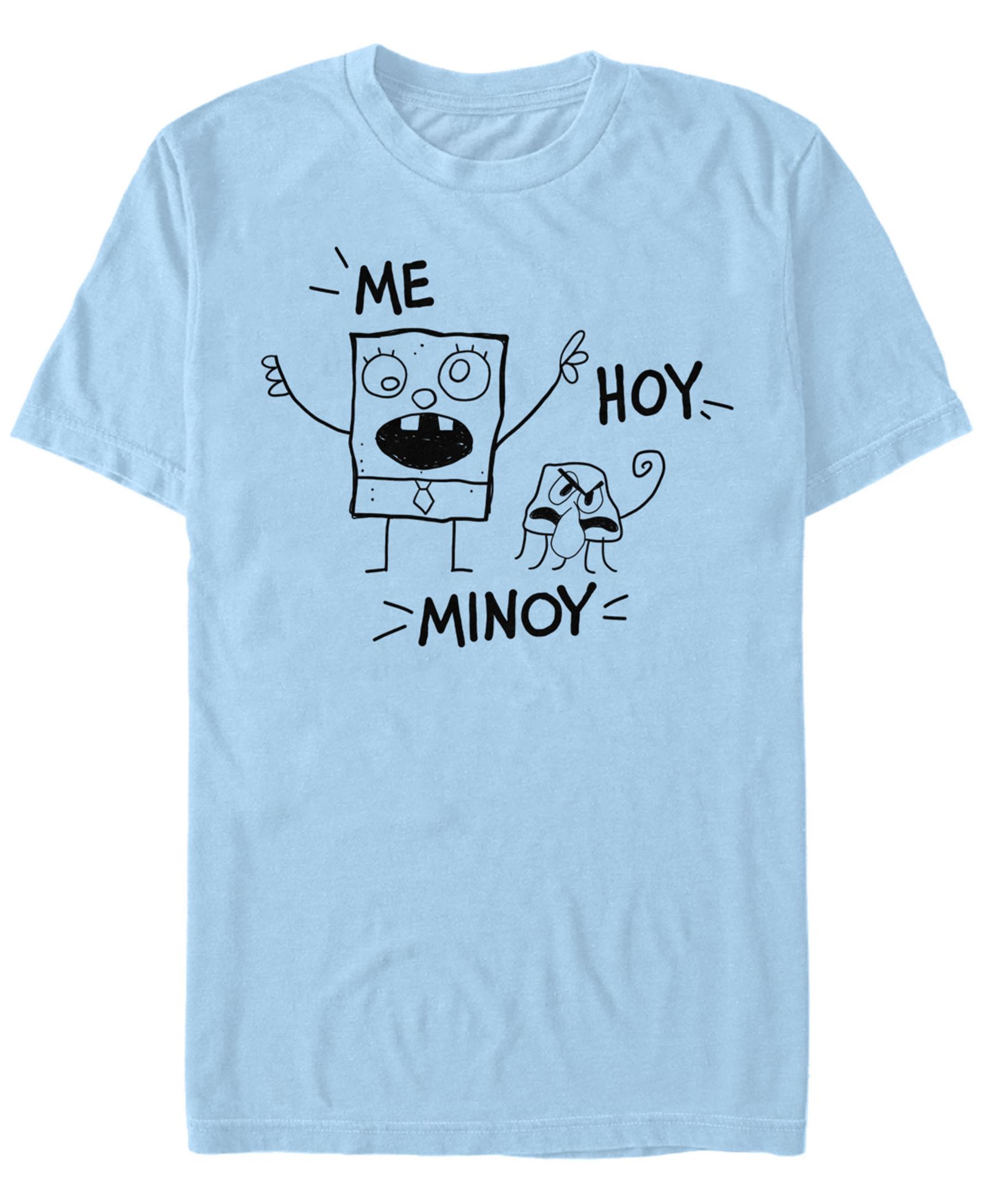Fifth Sun Men's Doodlebob and Squid Short Sleeve Crew T-shirt
