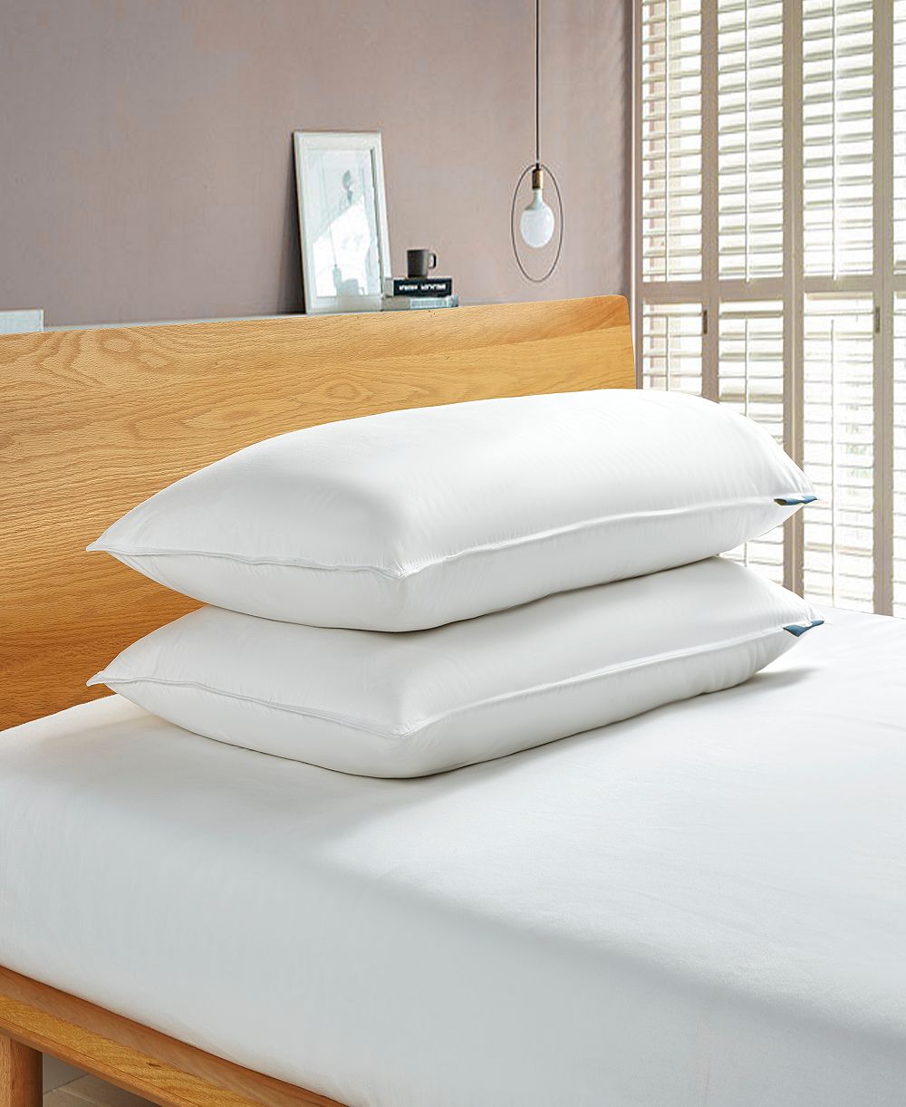 Serta White Goose Feather & Down Fiber Back Sleeper 2-Pack Pillow, King