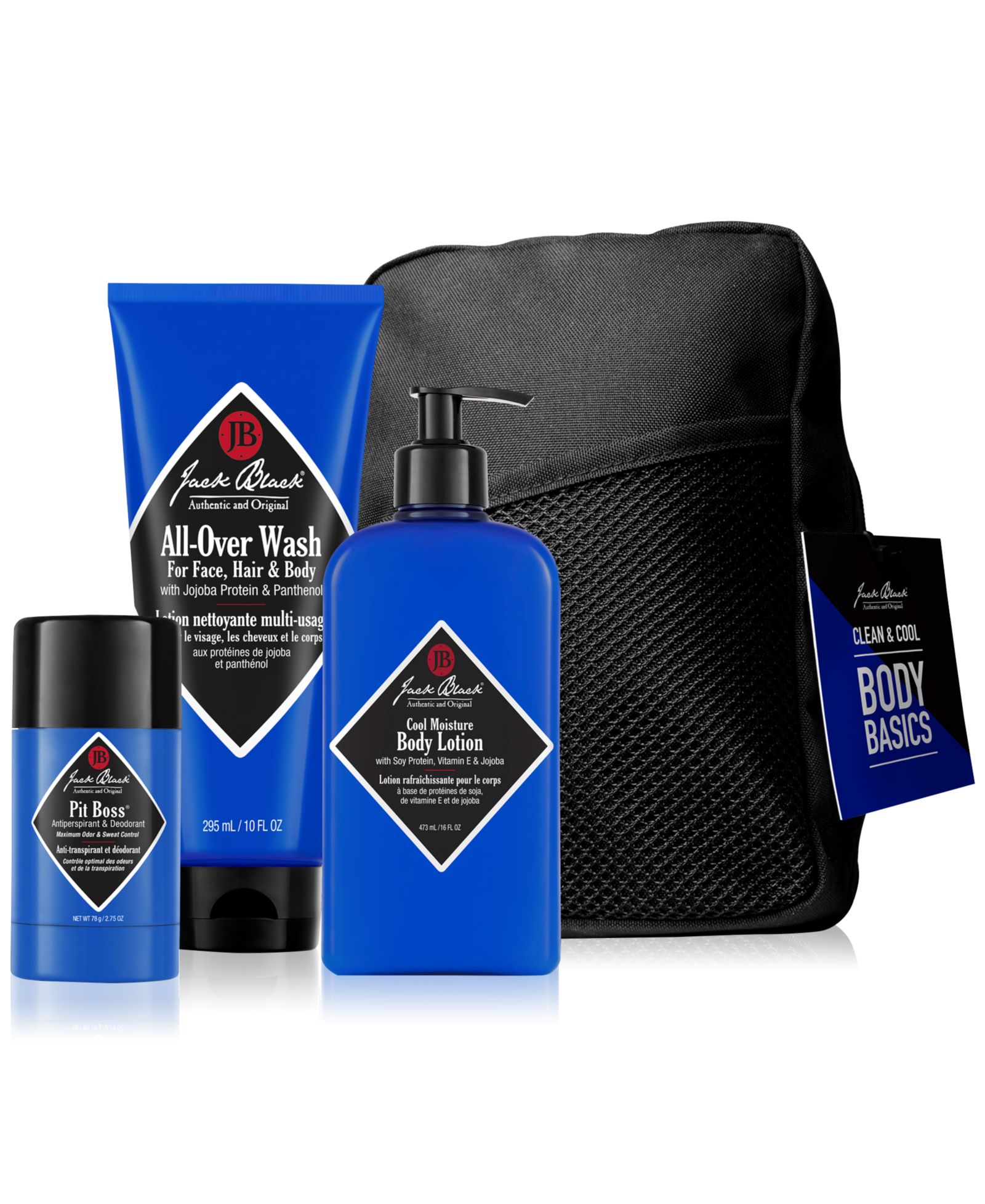 Набор для ухода за телом Jack Black Clean & Cool Body Basics, 4 шт.
