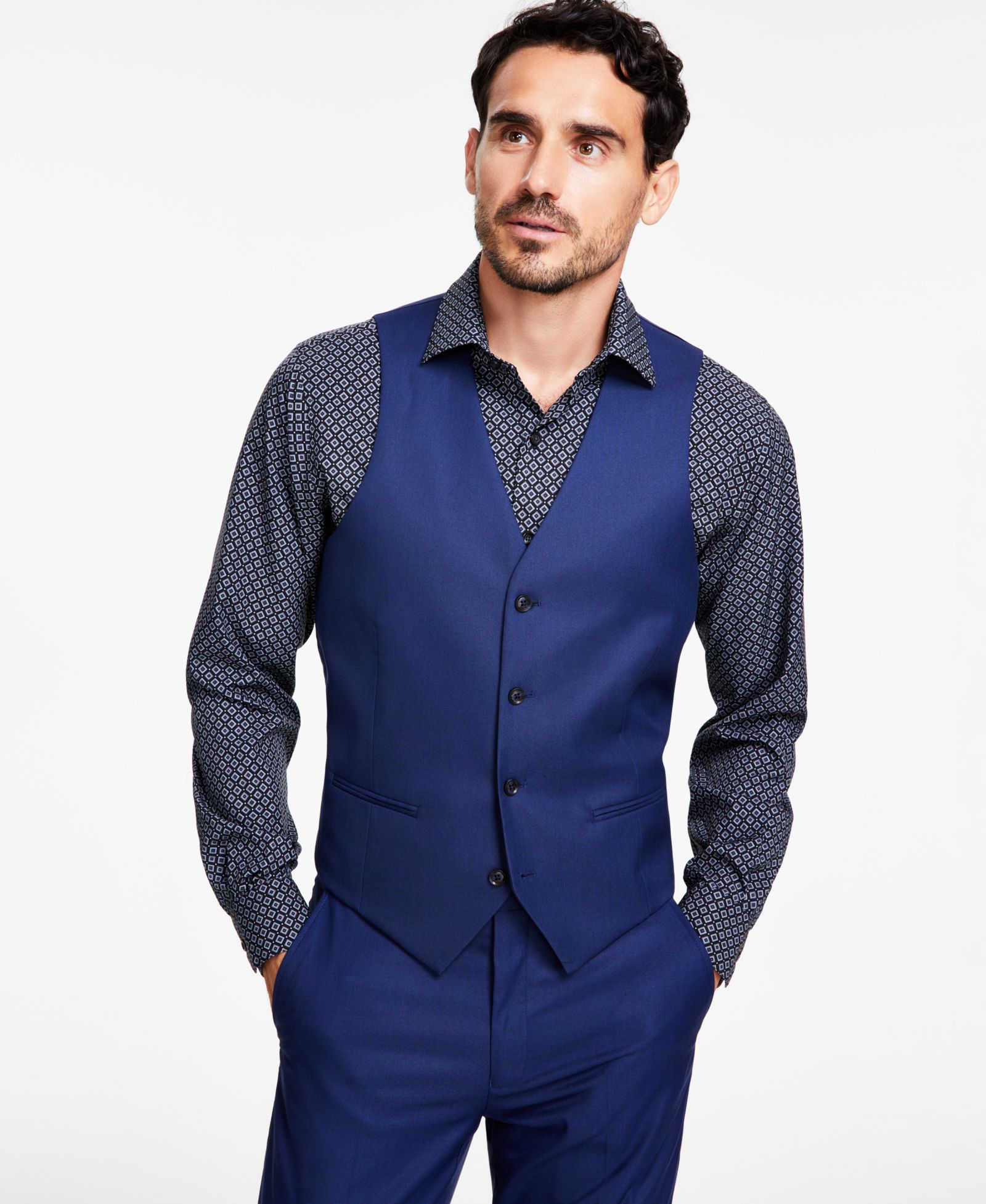 Alfani Men's Slim-Fit Stretch Solid Suit Vest, Created for Macy's