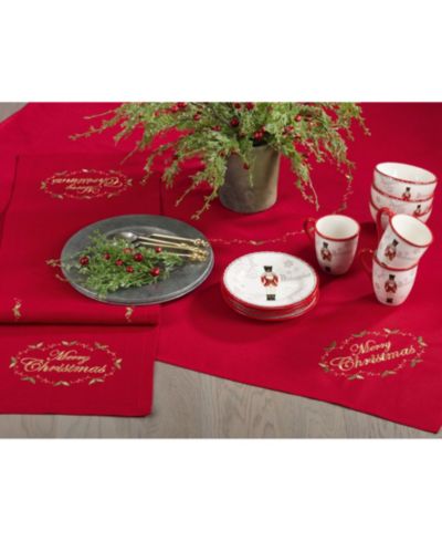 Декоративная дорожка для стола Saro Lifestyle Merry Christmas с вышивкой, 14" x 72"
