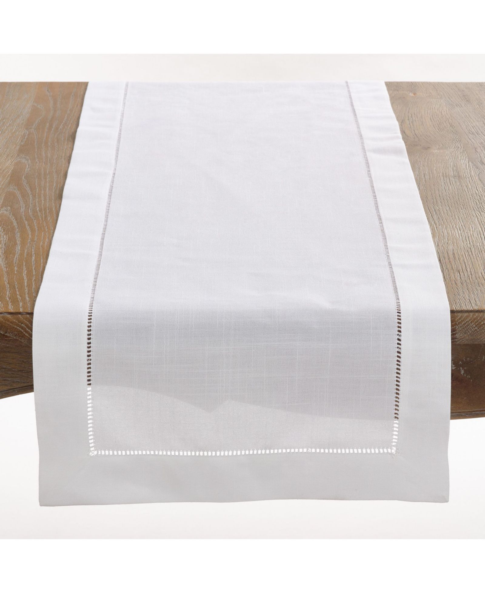 Saro Lifestyle Classic Hemstitch Border Table Runner, 16" x 72"