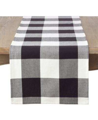 Saro Lifestyle Cotton Table Runner with Buffalo Plaid Pattern, 16" x 72"