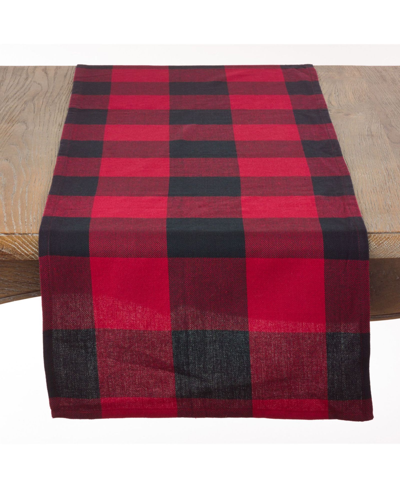 Saro Lifestyle Cotton Table Runner with Buffalo Plaid Pattern, 16" x 72"