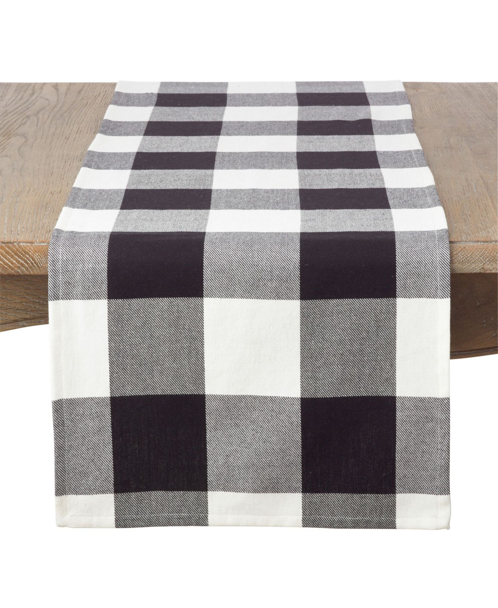 Saro Lifestyle Cotton Table Runner with Buffalo Plaid Pattern, 16" x 90"