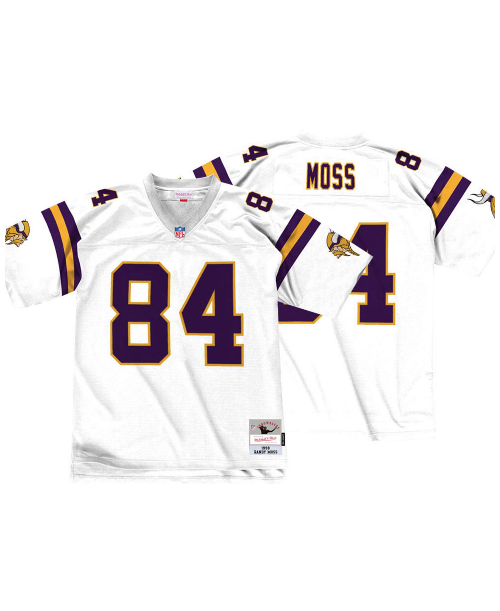 Мужская джерси Mitchell & Ness Randy Moss White Minnesota Vikings Legacy Replica