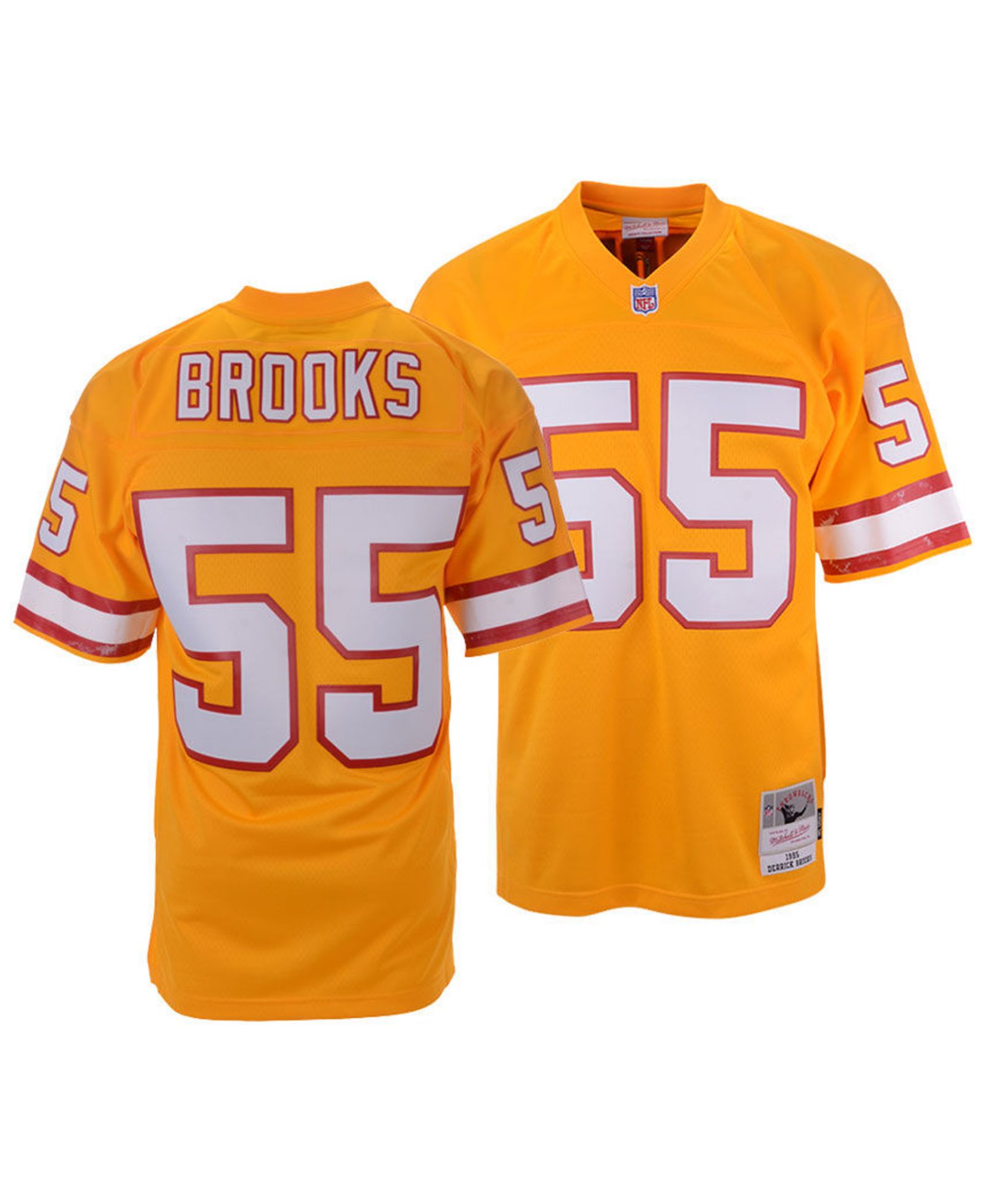 Мужская джерси Mitchell & Ness Derrick Brooks Orange Tampa Bay Buccaneers Legacy Replica
