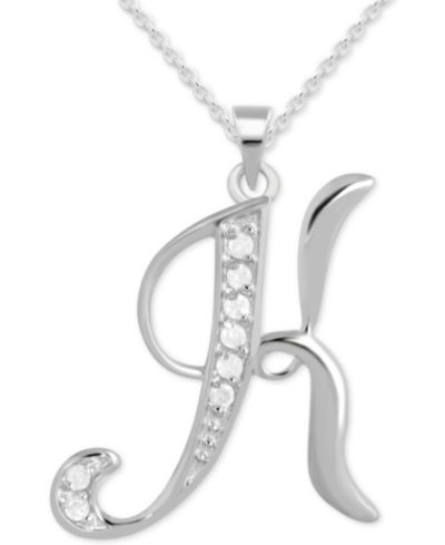 Diamond K подвеска Initial 18" в серебряном покрытии