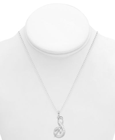 Подвеска Diamond S Initial 18" в стерлинговом серебре