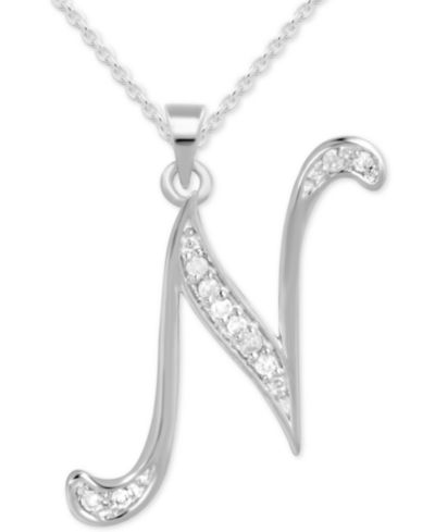 Diamond N подвеска Initial 18" в серебряном покрытии