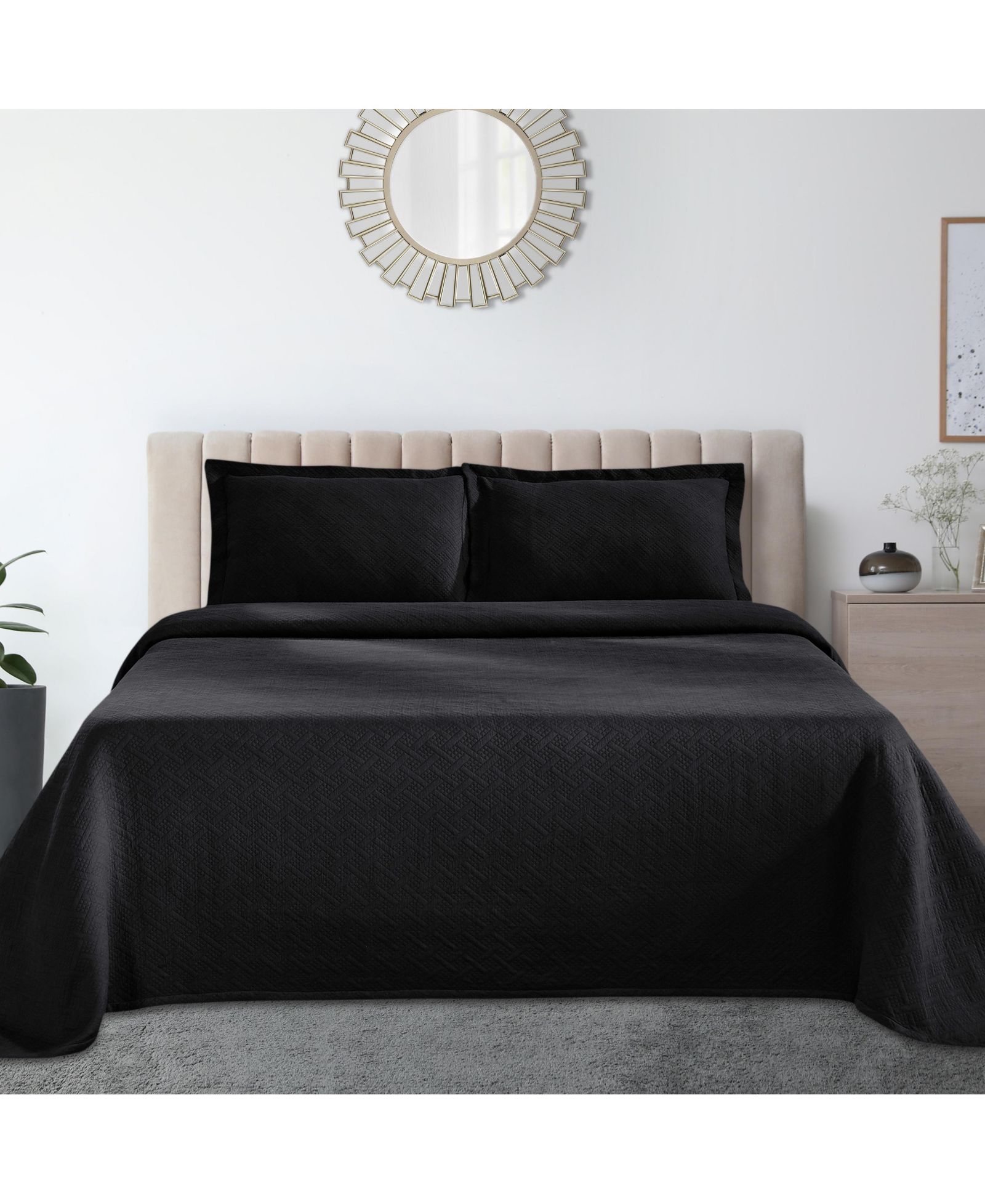 Комплект покрывала Superior 100% Cotton Basketweave Matelasse, Full