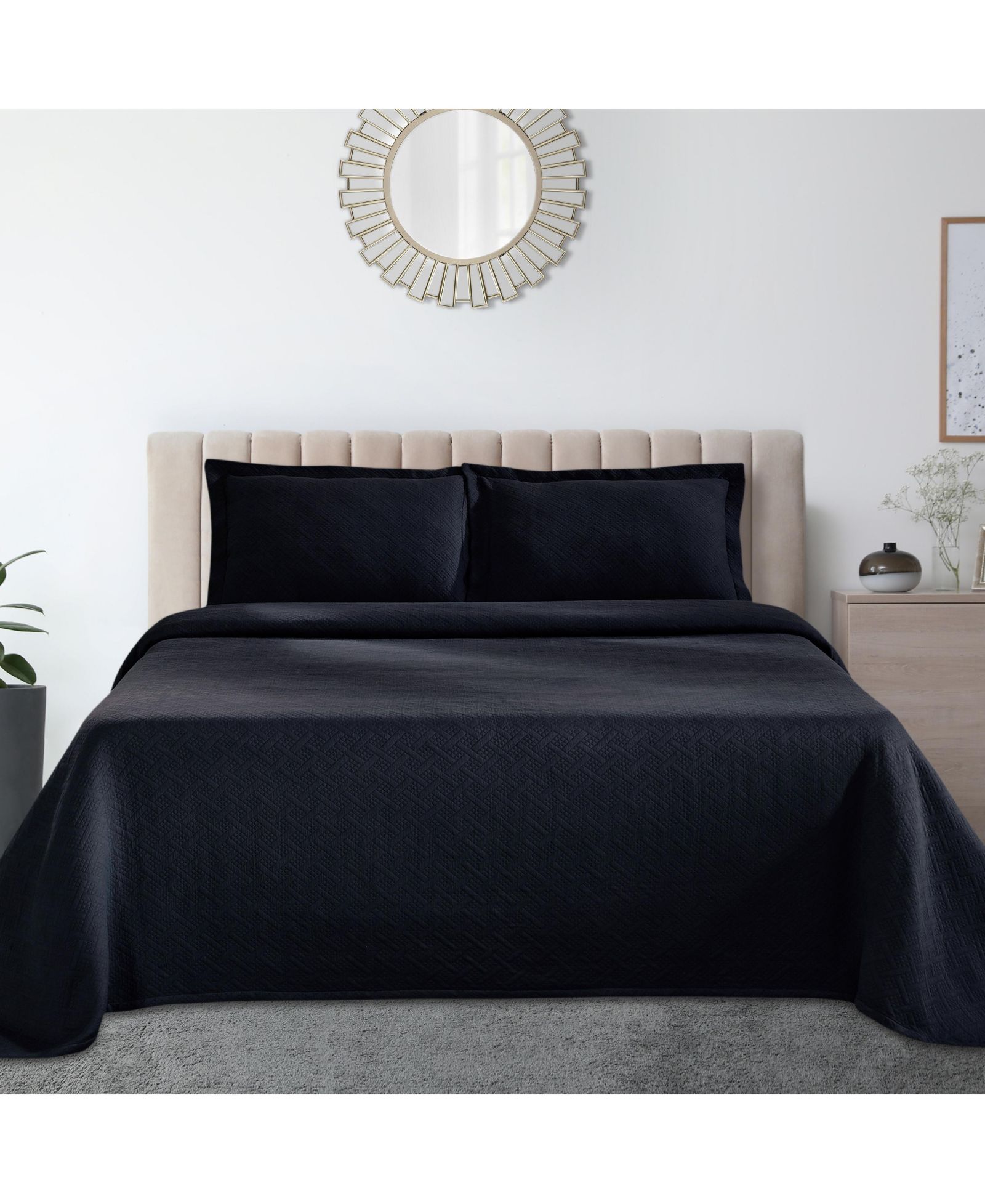 Комплект покрывала Superior 100% хлопковый Basketweave Matelasse на все сезоны, 3 части, King