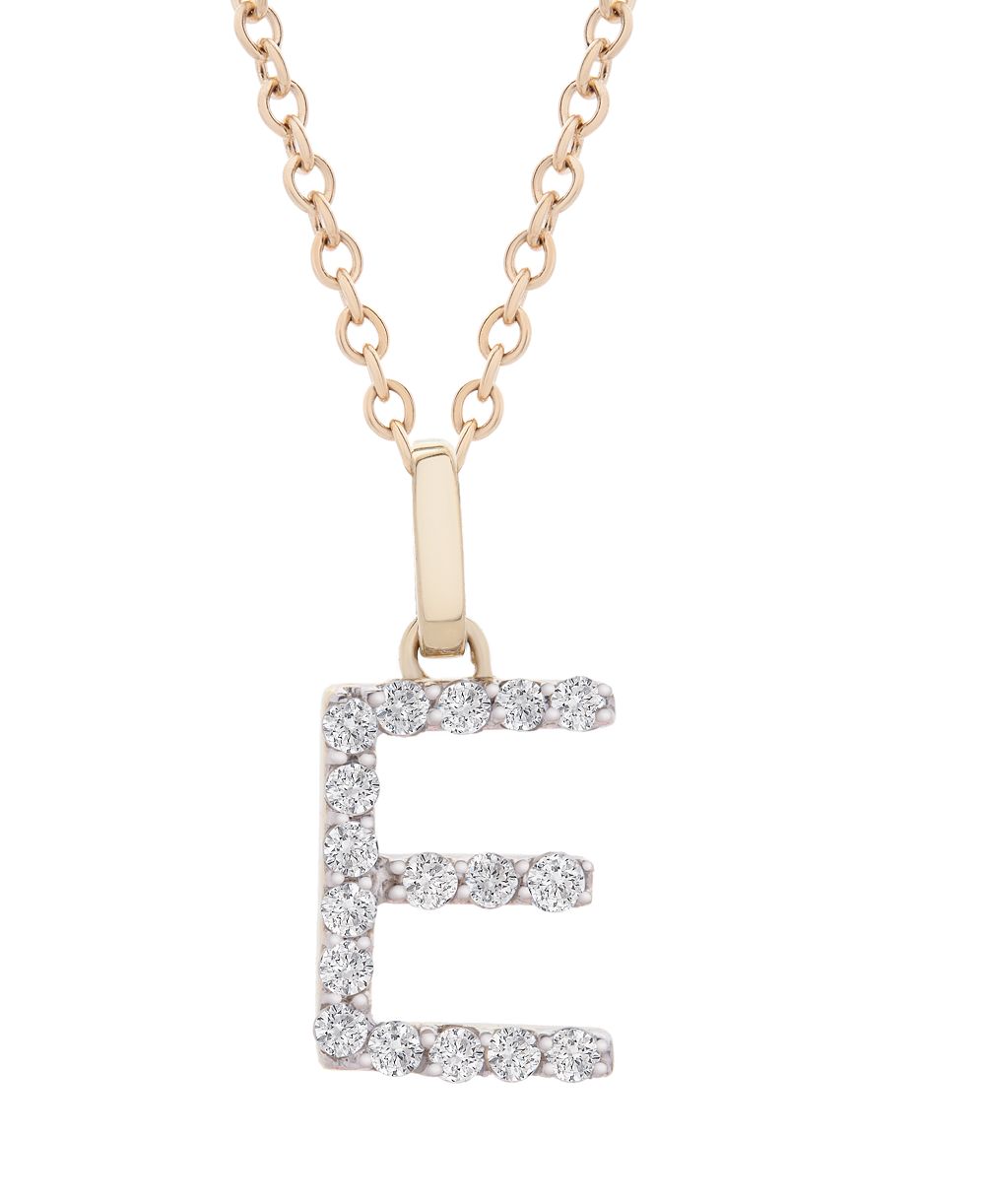Diamond Initial Pendant Necklace (1/10 ct. t.w.) in 14k Gold, 17" + 1" Extender