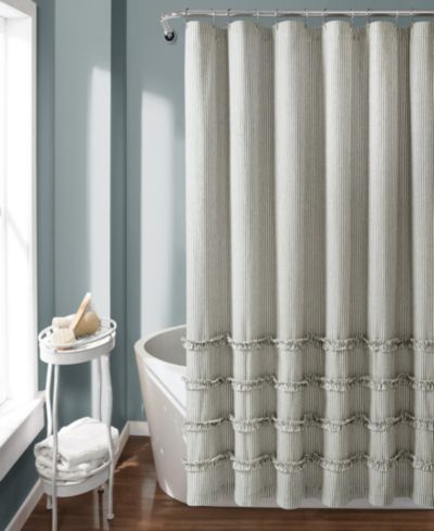 Lush Décor Vintage Stripe Yarn Dyed Cotton Shower Curtain, 72" x 72"