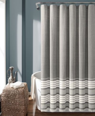 Lush Décor Nantucket Yarn Dyed Cotton Shower Curtain, 72" x 72"