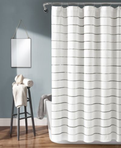 Lush Décor Ombre Stripe Yarn Dyed Cotton Shower Curtain, 72" x 72"
