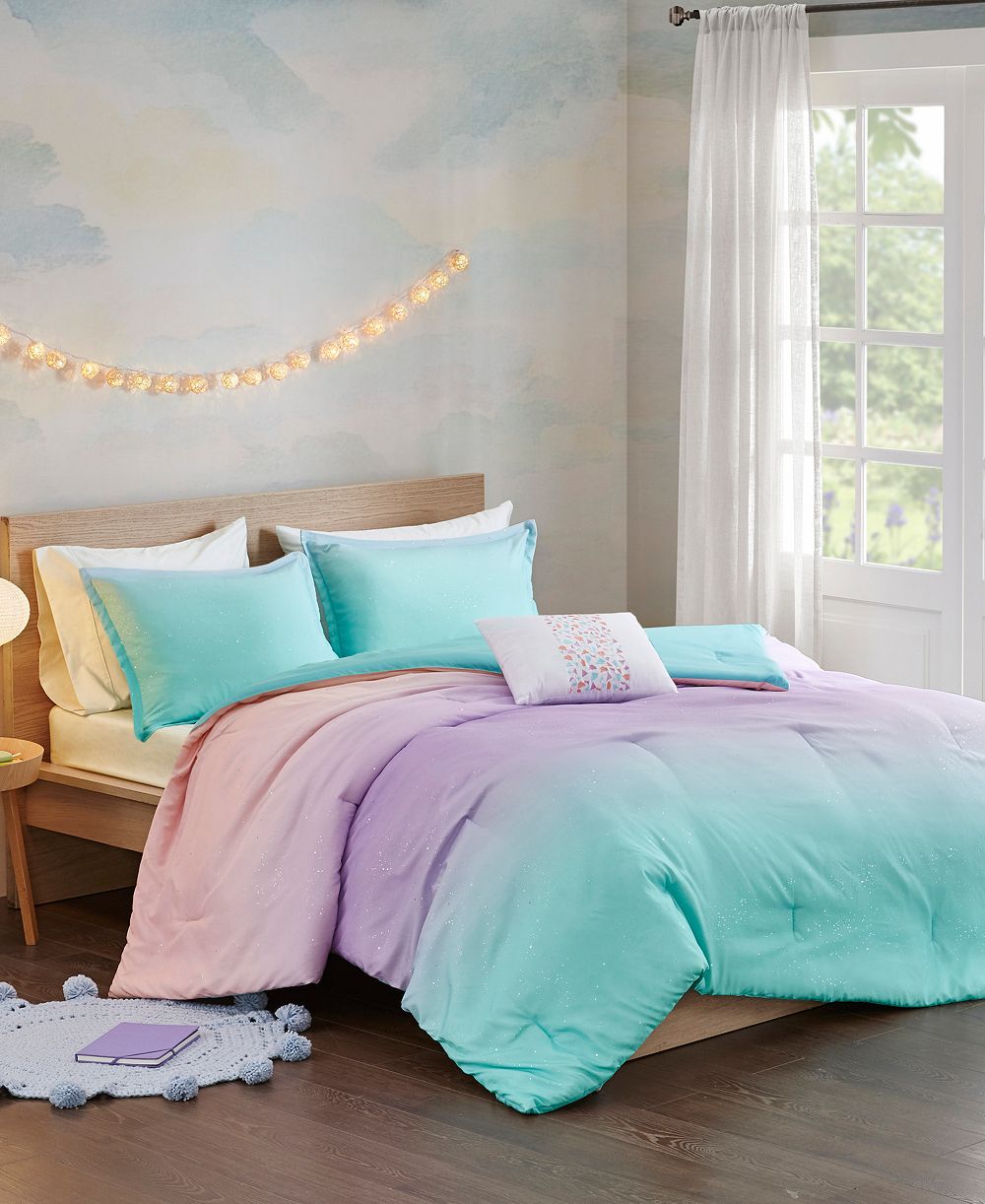 Комплект из 4 стеганых одеял Intelligent Design Glimmer Ombre, Full/Queen