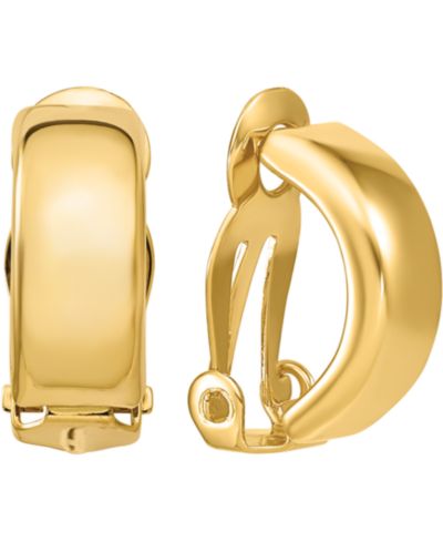 Серьги-клипсы Polished Half Hoop в 14k Gold