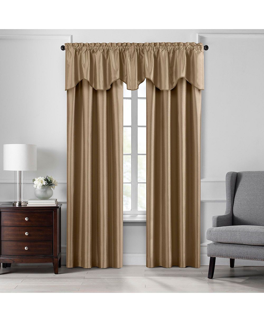 Elrene Home Fashions Colette Faux Silk Scalloped Window Valance