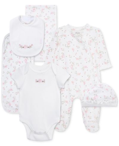 Детский подарочный набор Little Me Baby Girls Cotton Vintage Rose, 6 Piece Set