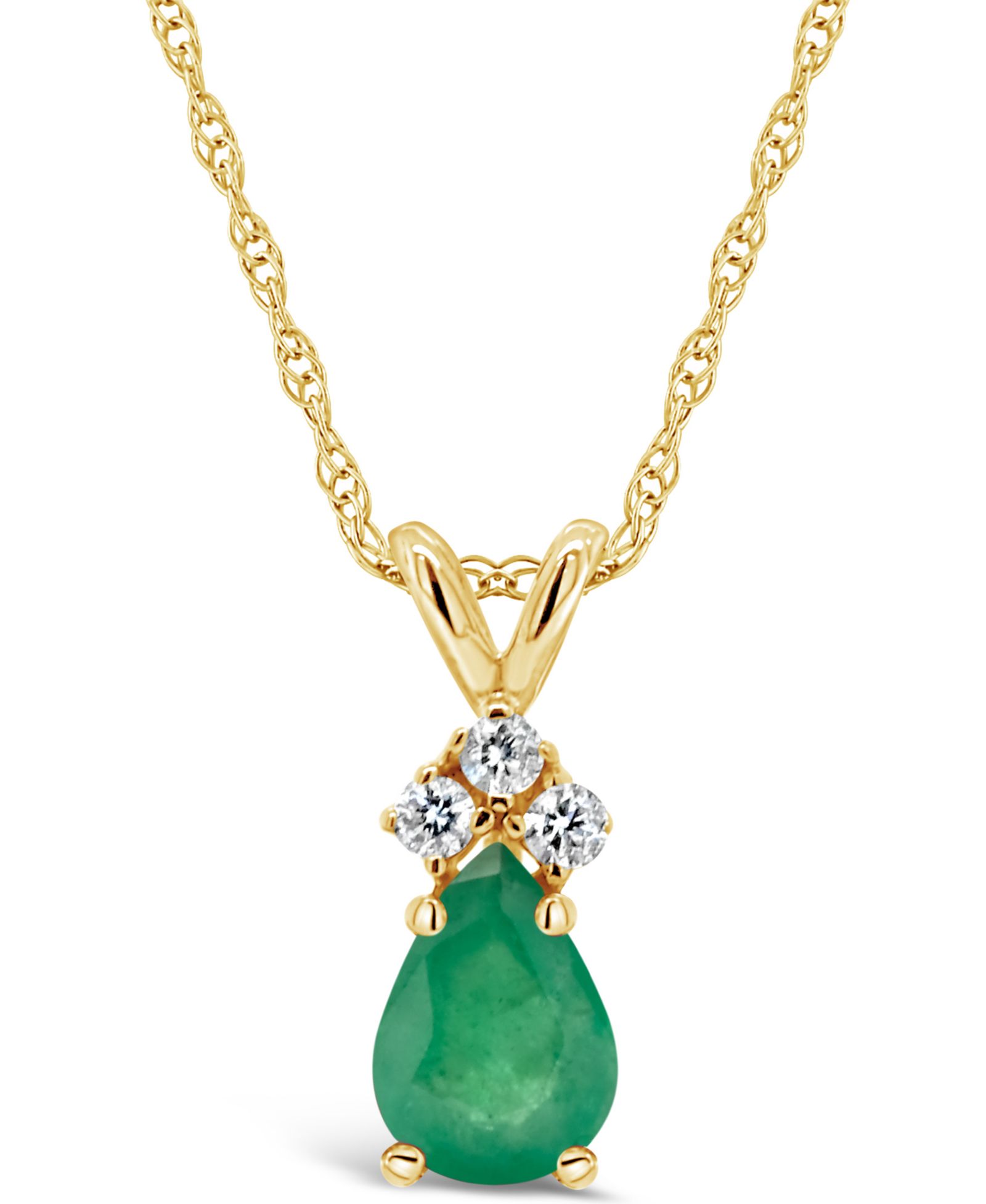 Подвеска с сапфиром (7/8 ct. t.w.) и бриллиантами в желтом золоте 14k