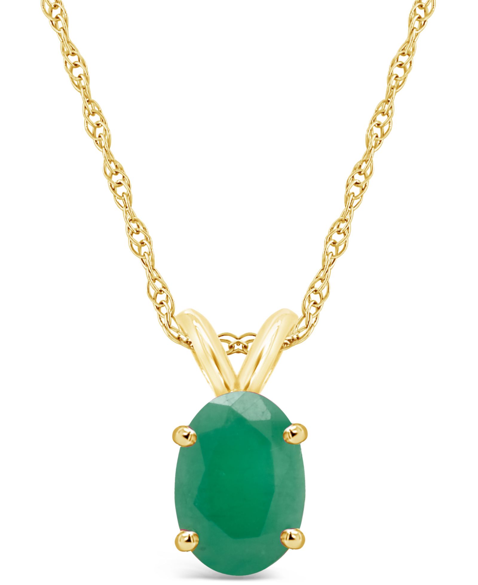 Подвеска с изумрудом (3/4 ct. t.w.) в желтом золоте 14k