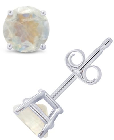 Серьги-гвоздики с лунным камнем (1-1/10 ct. t.w.) в белом или желтом 14K золоте