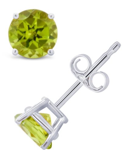 Серьги-гвоздики Peridot (1 ct. t.w.), 14K White или Yellow Gold