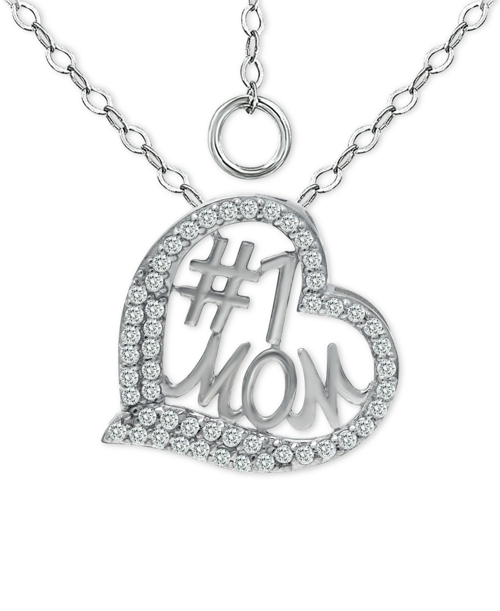 Подвеска Giani Bernini Cubic Zirconia Heart в серебре, 16" + 2" extender