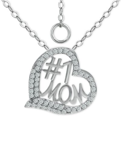 Подвеска Giani Bernini Cubic Zirconia Heart в серебре, 16" + 2" extender
