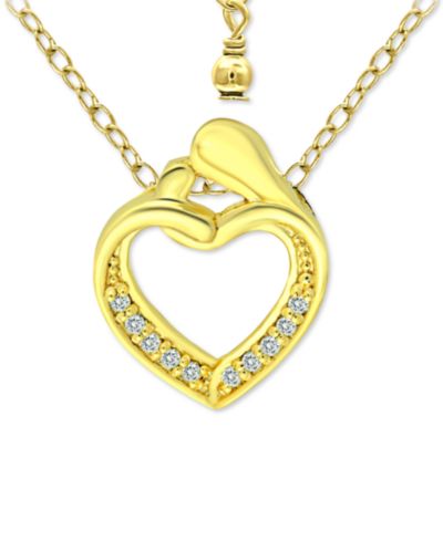 Подвеска Giani Bernini Cubic Zirconia "Mother & Child" 18k Gold-Plated Sterling Silver, 16" + 2" extender