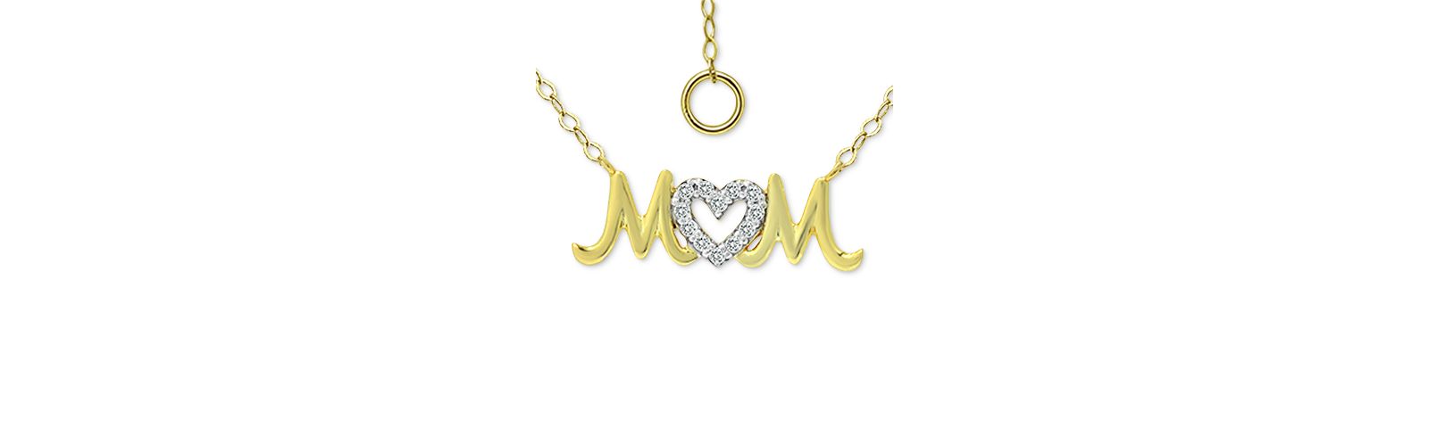 Подвеска-кулон Giani Bernini Cubic Zirconia "Mom" из стерлингового серебра и 18k золотого напыления, 16" + 2"