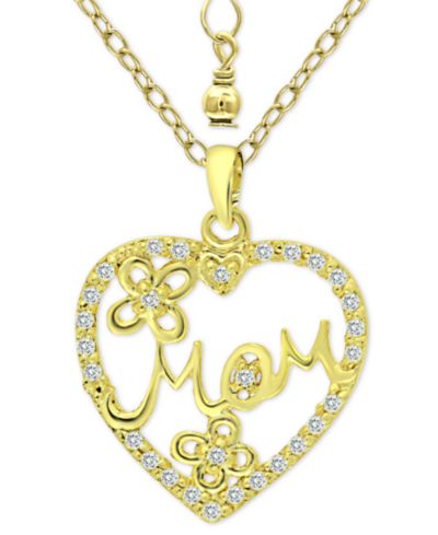 Подвеска Giani Bernini Cubic Zirconia Mom Heart