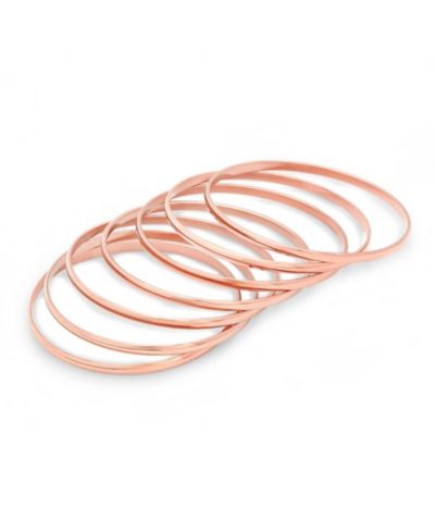 STEELTIME Набор браслетов Ladies 18K Rose Gold Plated Stainless Steel, 7 Piece