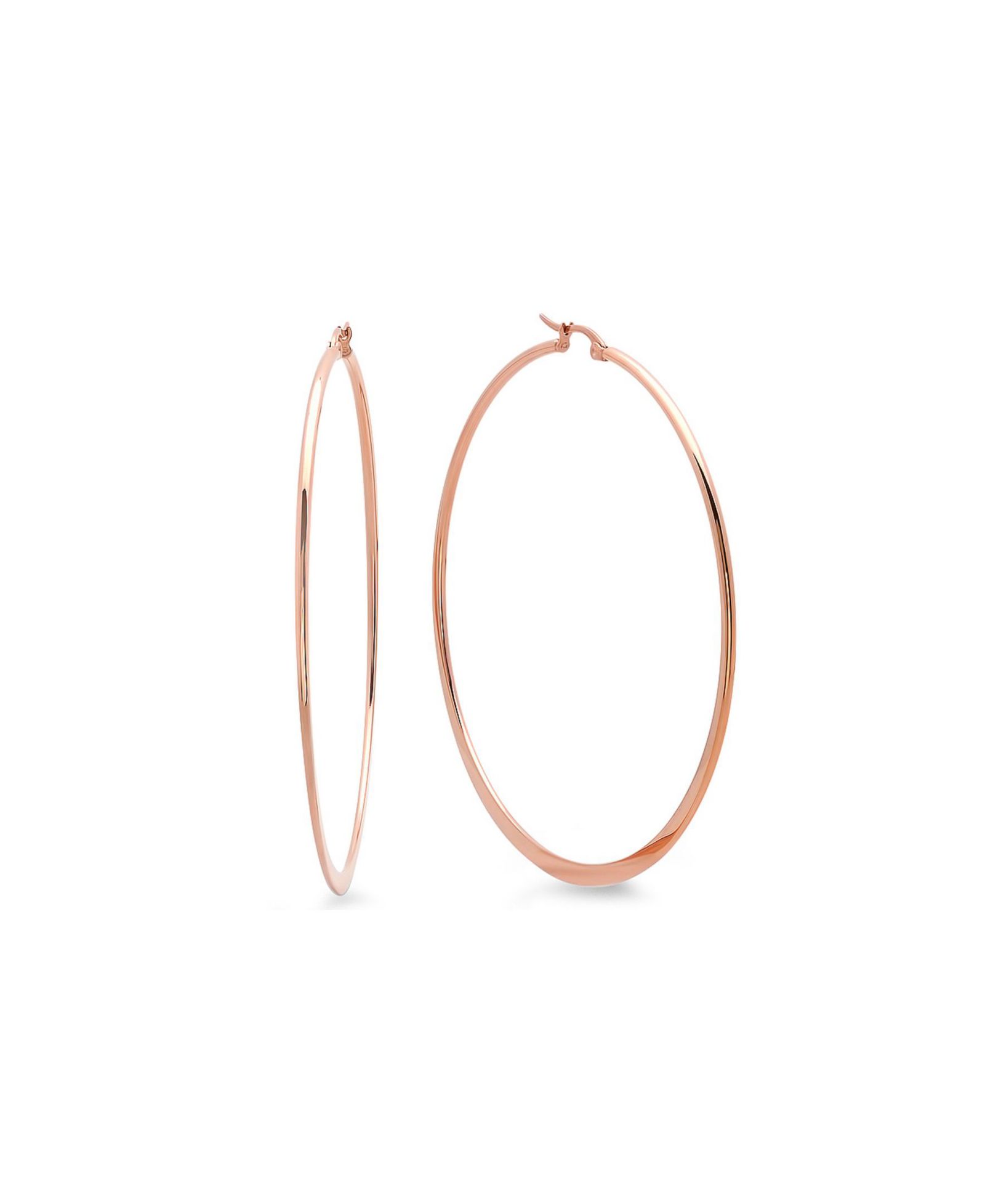 Серьги-кольца STEELTIME 18K Rose Gold Plated Stainless Steel