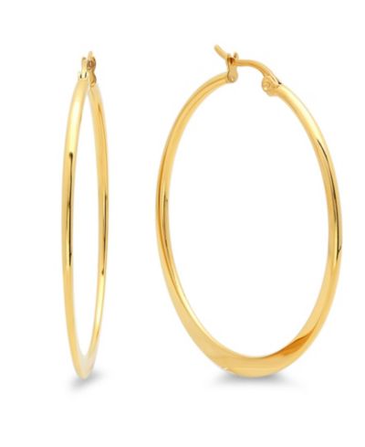 STEELTIME 18K Gold Plated Stainless Steel Hoop Earrings